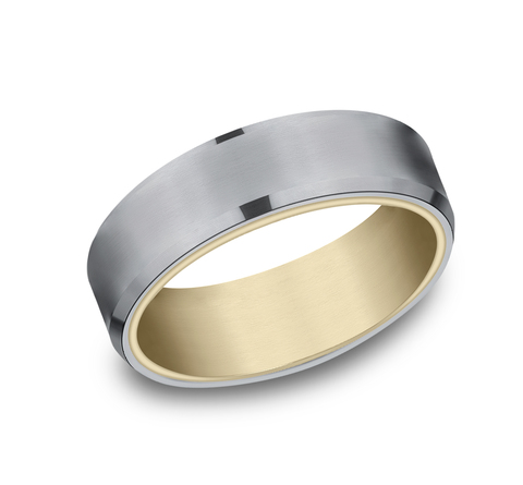 Ammara Stone &quot;The Nobleman&quot; Tantalum/14K Yellow Band