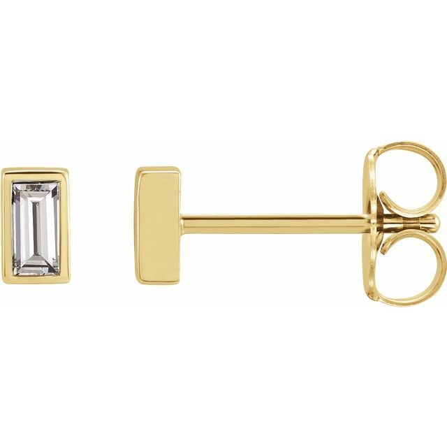 14K Rose Natural Diamond Bezel-Set Earrings