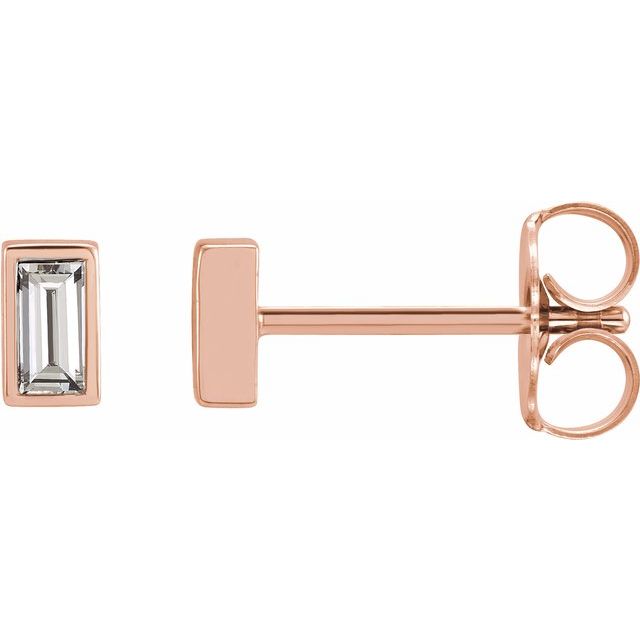 14K Rose Natural Diamond Bezel-Set Earrings