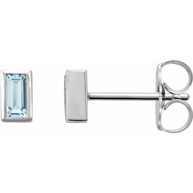 14K Rose Natural Sky Blue Topaz Bezel-Set Earrings