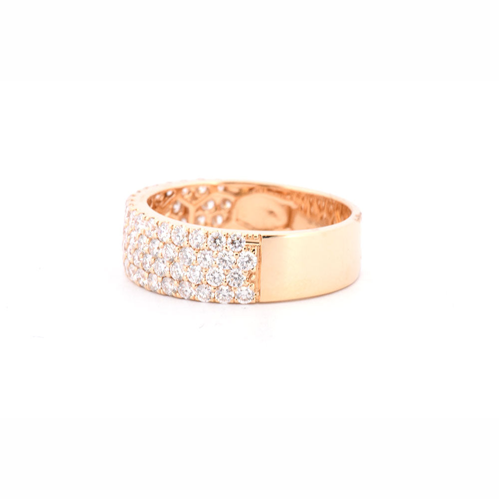 DFJ 18 Karat Yellow Gold Wide Diamond Band, 1.33tw
