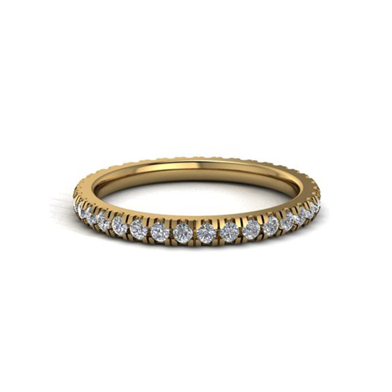DFJ 14 Karat Yellow Gold Shared Prong Set Diamond Band, 0.52tw
