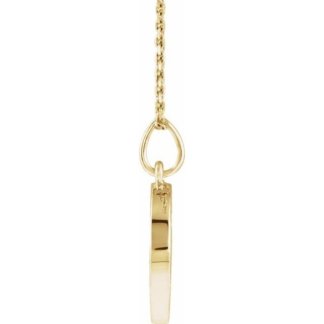DFJ 14 Karat Yellow Gold 14mm Disc Pendant