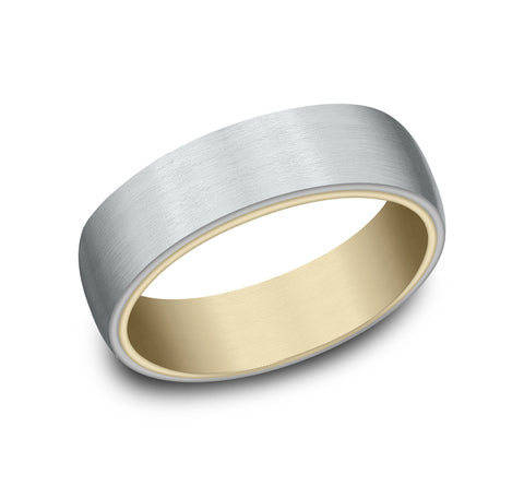 Benchmark 14 Karat Two-Tone Wedding Band - The Baron