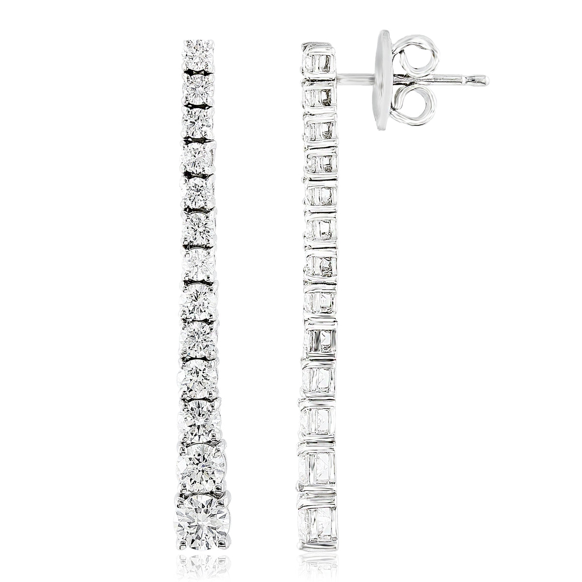 14 Karat White Gold Four Prong Set Round Brilliant Diamond Band, 2tw