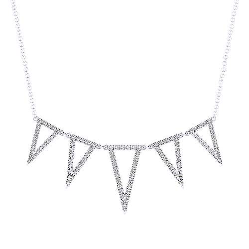 Gabriel & Co. 14 Karat White Triangular Diamond Necklace