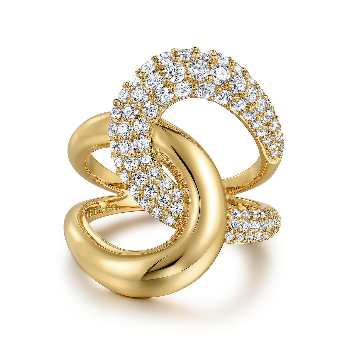 Gabriel &amp; Co. 14 Karat Yellow Gold Diamond Ring, 1.06tw