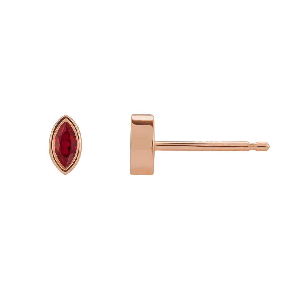 DFJ 14 Karat Rosé Gold Marquise Ruby Stud Earrings - 0.44 TWT