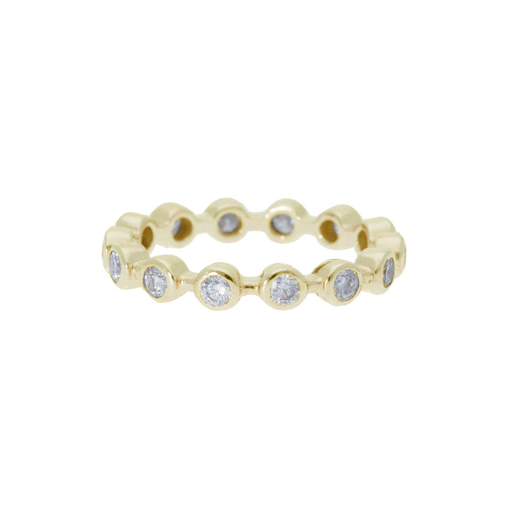 DFJ 14 Karat Yellow Gold Bezel Set Diamond Band, 0.4tw