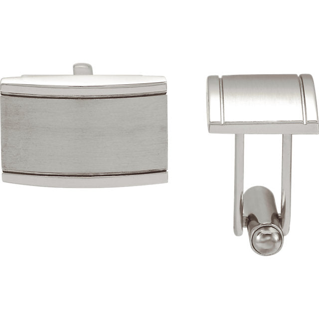 DFJ Stainless Steel Rectangular Cuff Links