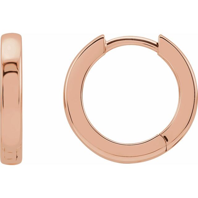 14K Rose Hinged  Hoop Earrings