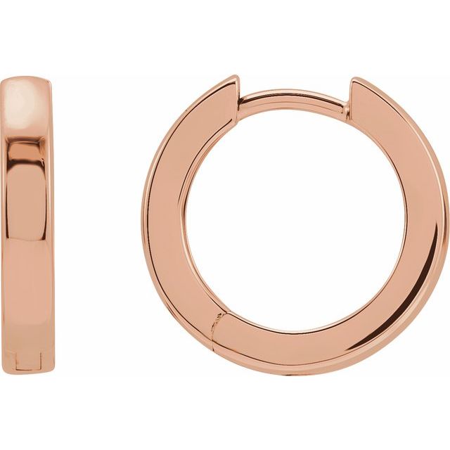 14K Rose Hinged  Hoop Earrings