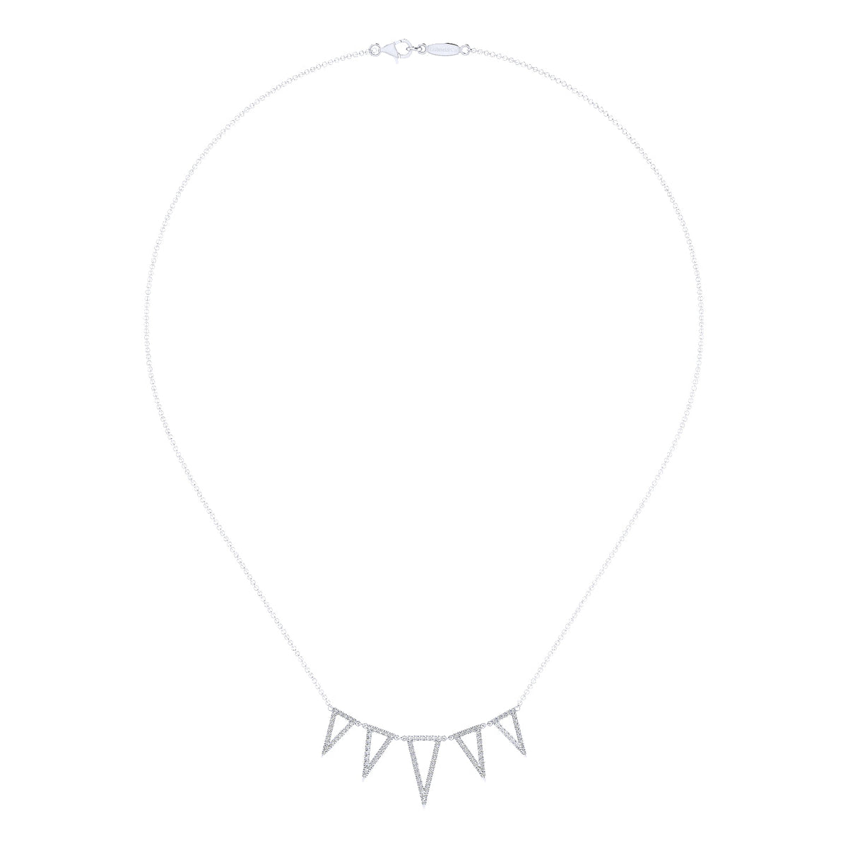 Gabriel &amp; Co. 14 Karat White Triangular Diamond Necklace
