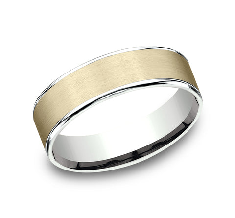 Benchmark 14 Karat Two-Tone Wedding Band - The Rembrandt
