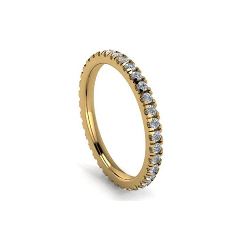 DFJ 14 Karat Yellow Gold Shared Prong Set Diamond Band, 0.52tw