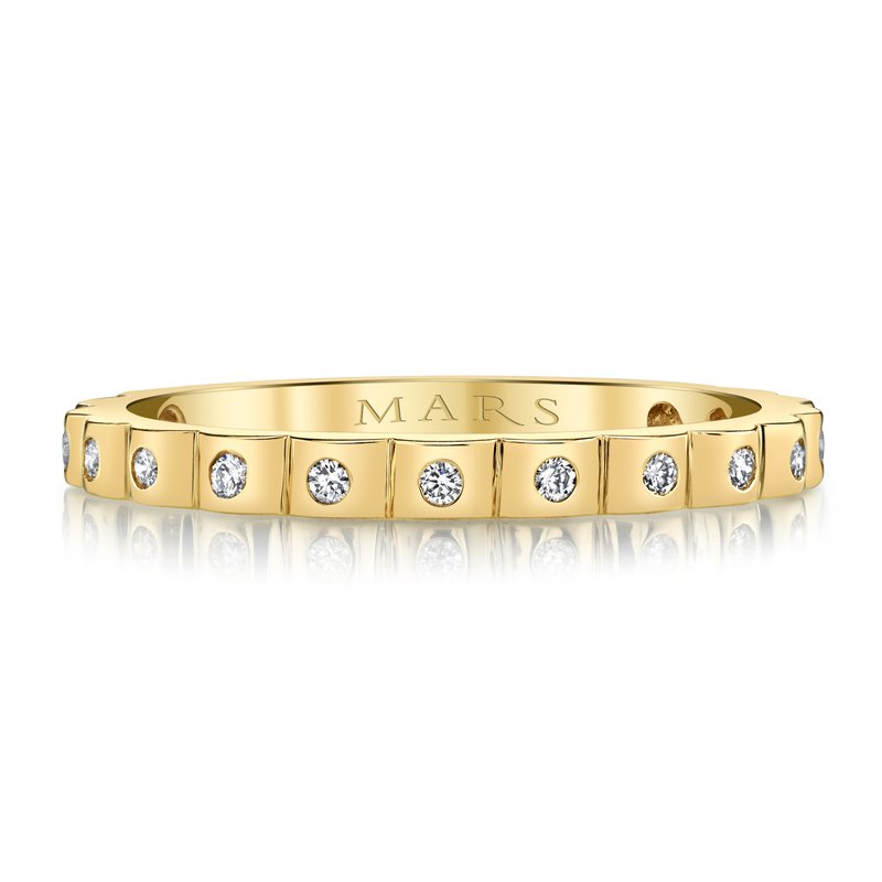 DFJ 18 Karat Yellow Gold Flush Set Diamond Band, 0.14tw