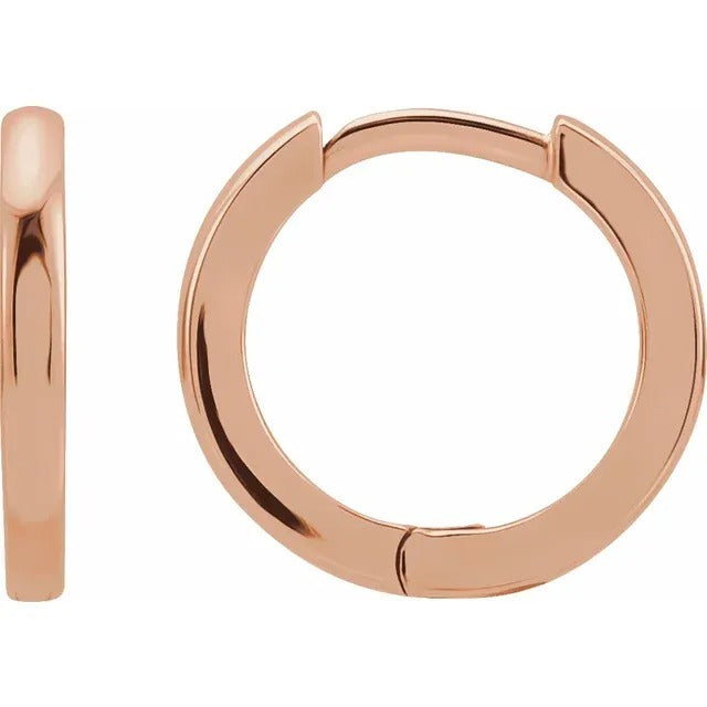 DFJ 14 Karat Rosé Gold Huggies Earrings