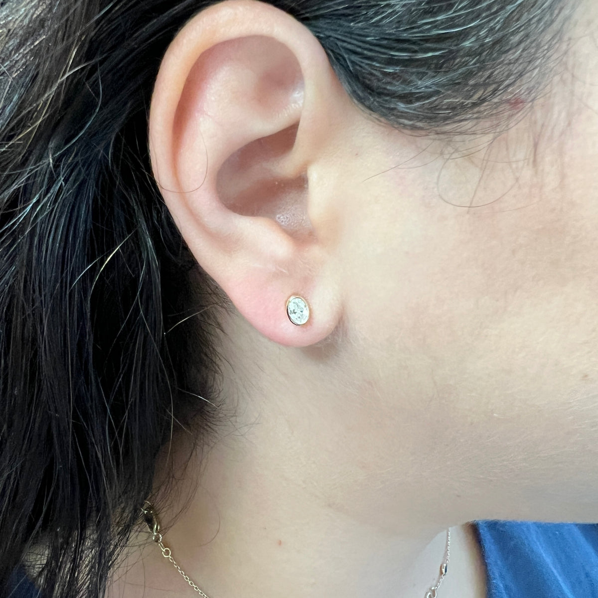 DFJ 0.40 TW Pear Shaped Diamond Stud Earrings