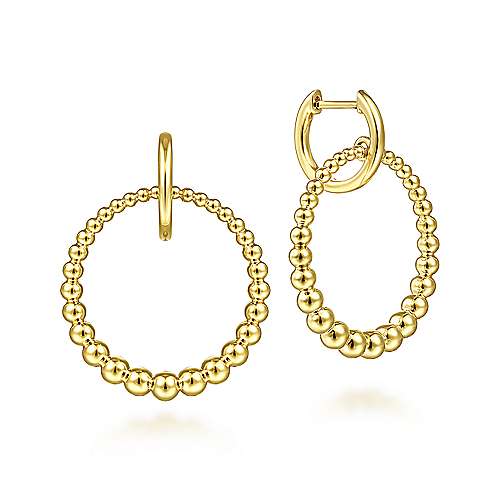 Gabriel &amp; Co. 14 Karat Yellow Gold Bujukan Circle Drop Earrings