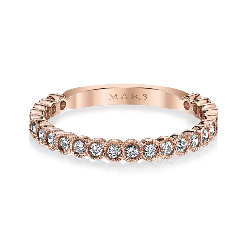 DFJ 14 Karat Rosé Gold Bezel Set Diamond Band, 0.43tw