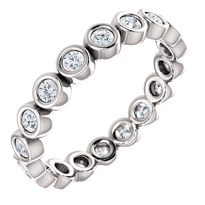 DFJ Platinum Bezel Set Diamond Band, 0.79tw