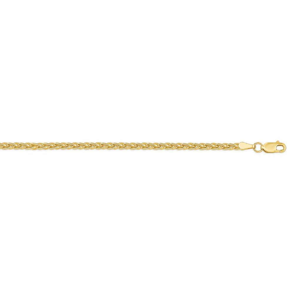 DFJ 14 Karat Yellow Gold Polished Wheat Necklace