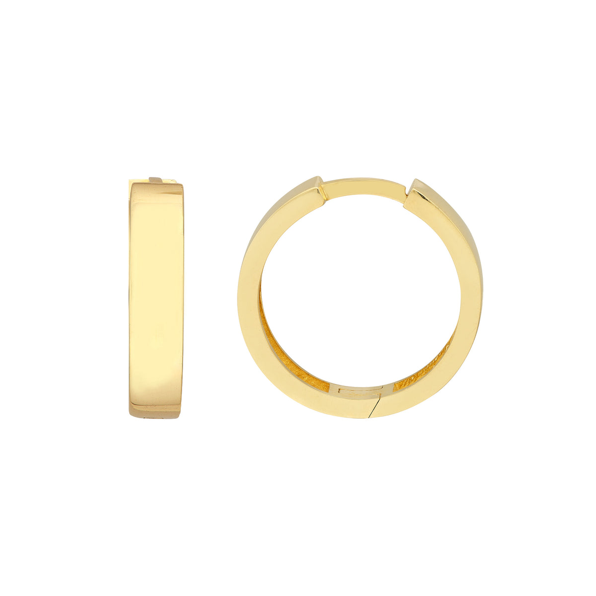 DFJ 14 Karat Yellow Gold Medium Hoop Earrings