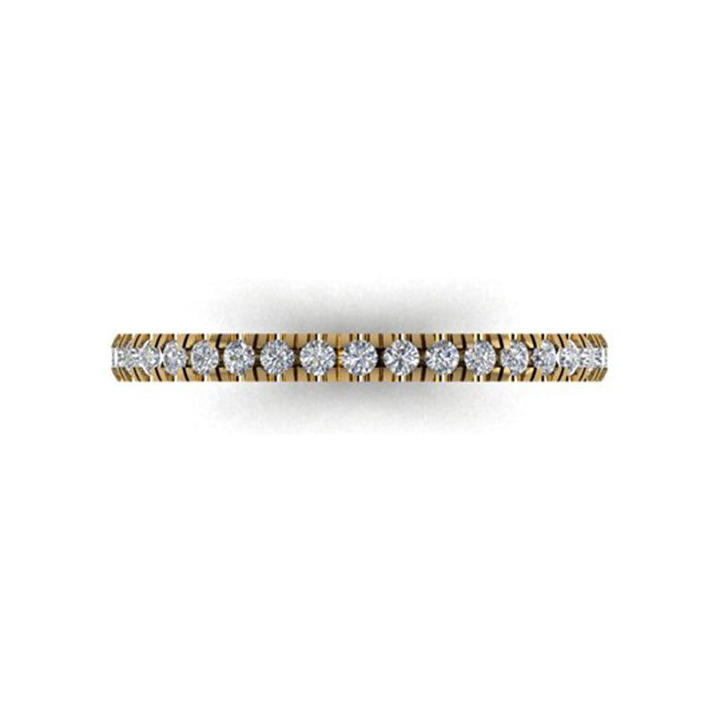 DFJ 14 Karat Yellow Gold Shared Prong Set Diamond Band, 0.52tw