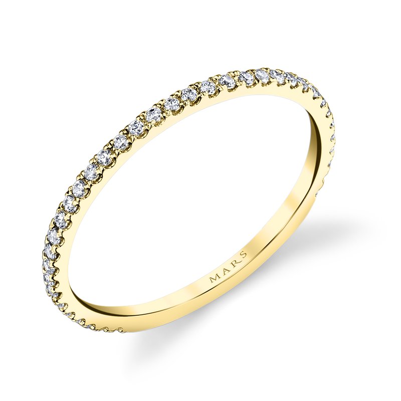 DFJ 14 Karat Yellow Gold Split Prong Set Diamond Band, 0.19tw
