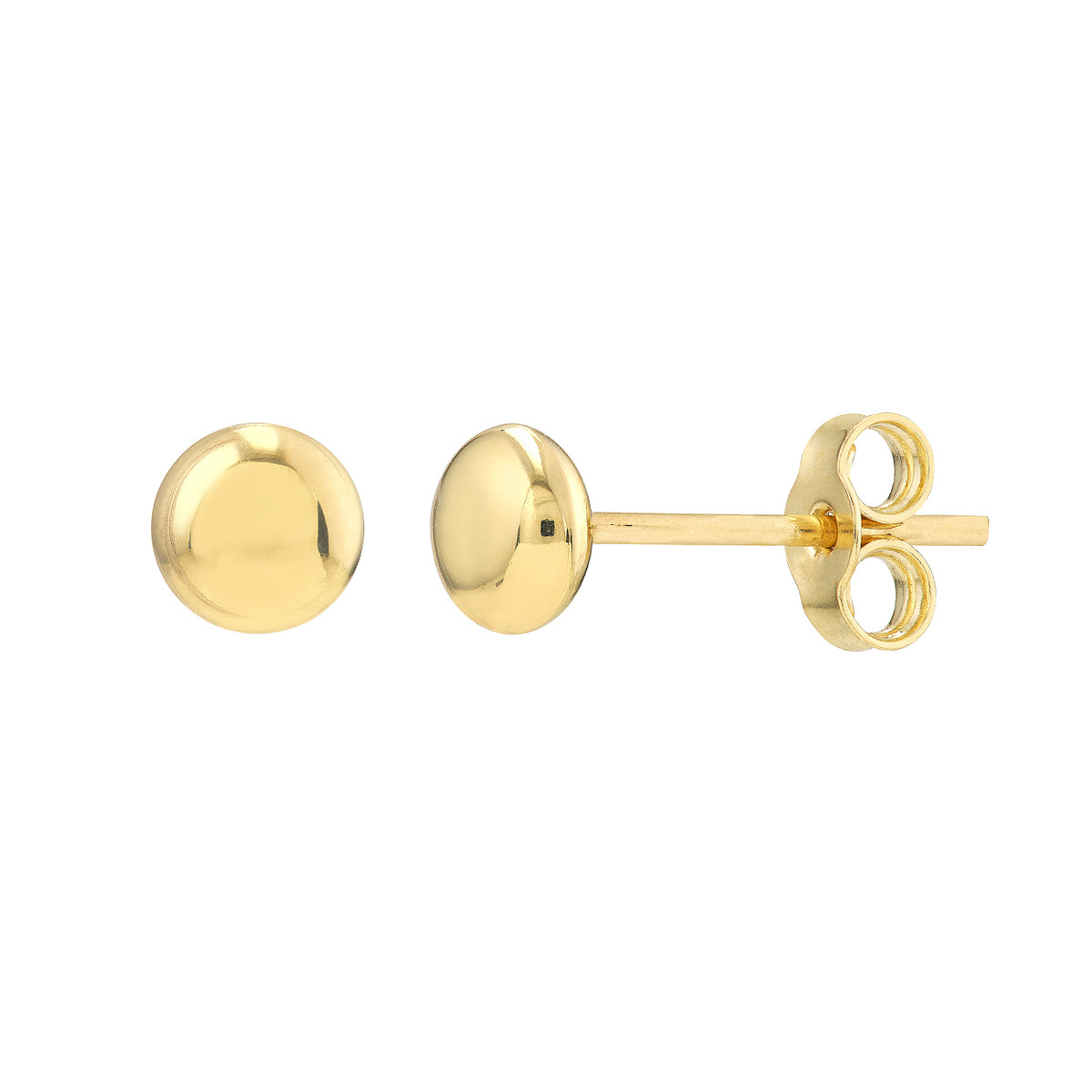 DFJ 14 Karat Yellow Gold 4.5mm Pebble Stud Earrings