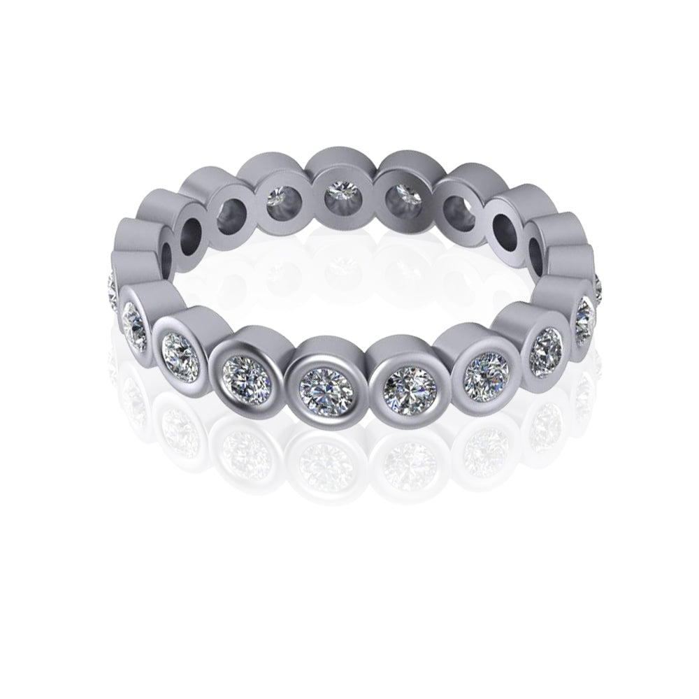 DFJ Platinum Bezel Set Diamond Band, 0.79tw