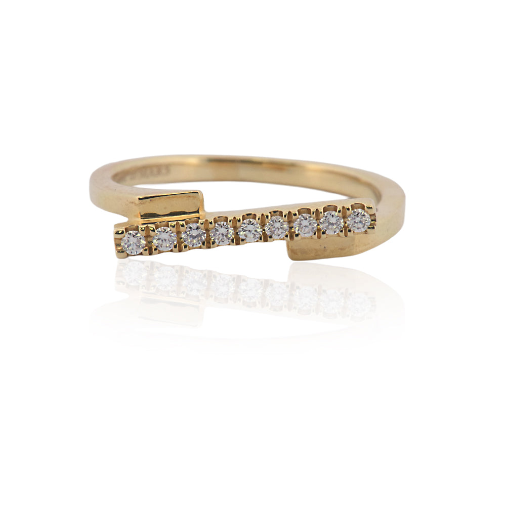 DFJ 14 Karat Yellow Gold Diamond Ring, 0.12tw