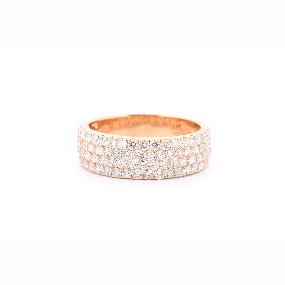 DFJ 18 Karat Yellow Gold Wide Diamond Band, 1.33tw