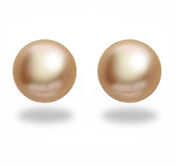DFJ 18 Karat Yellow Gold 11x12mm South Sea Pearl Earrings