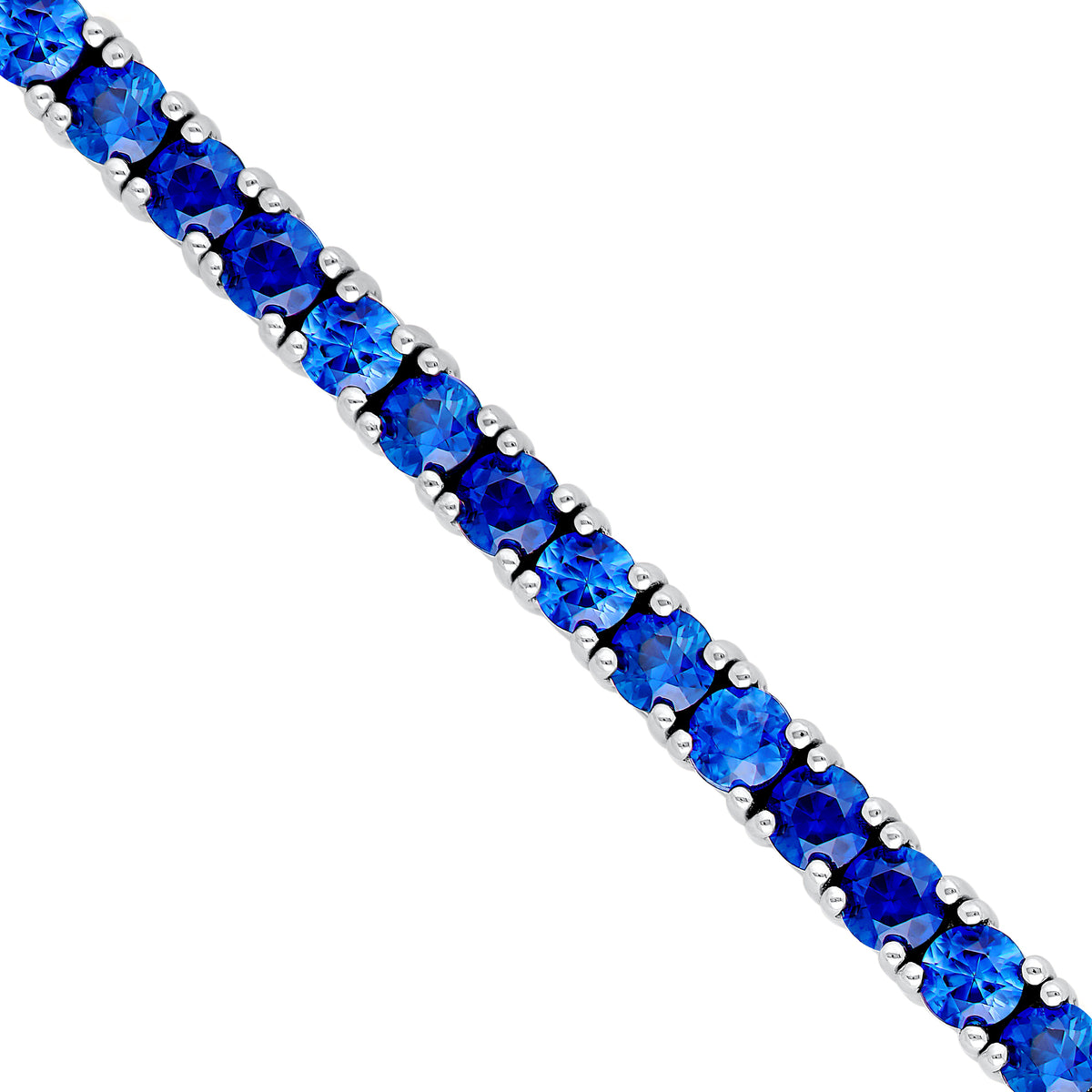 DFJ 14 Karat White Gold Blue Sapphire Tennis Bracelet
