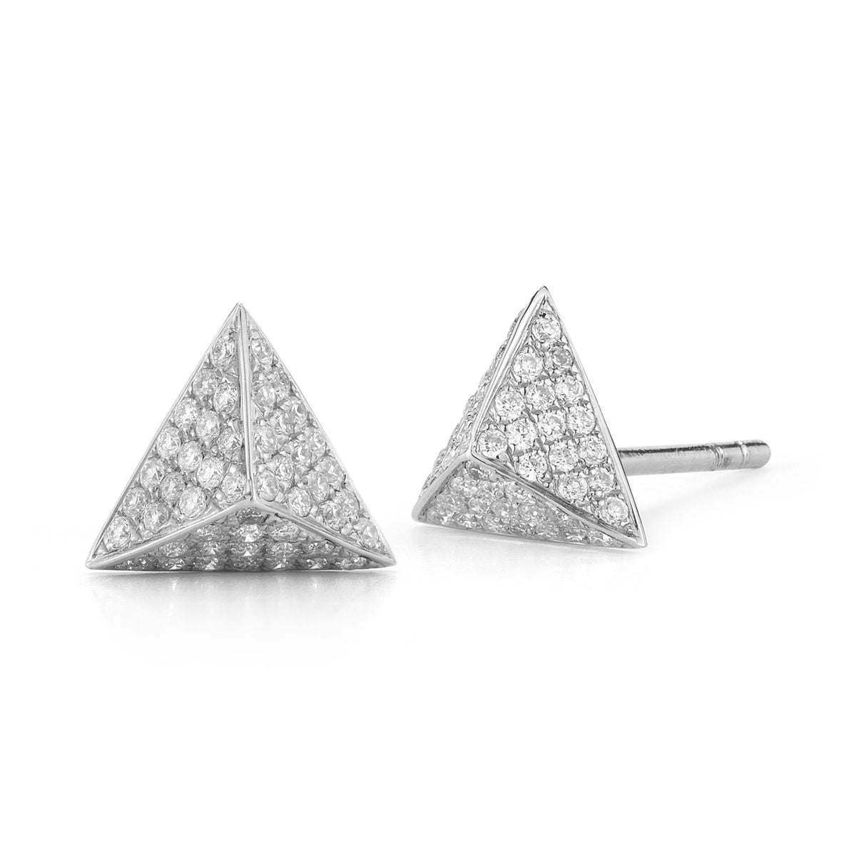 DFJ 14 Karat White Gold Pave Set Diamond Earrings, 0.29tw