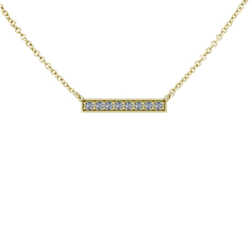DFJ 18 Karat Yellow Gold Diamond Bar Necklace