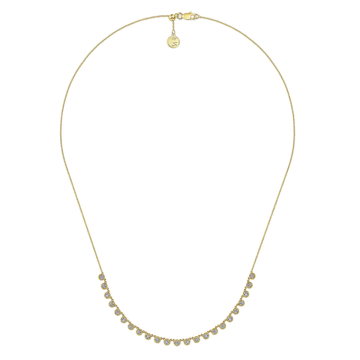 Gabriel &amp; Co. 14K Yellow Gold Round Diamond Station Necklace
