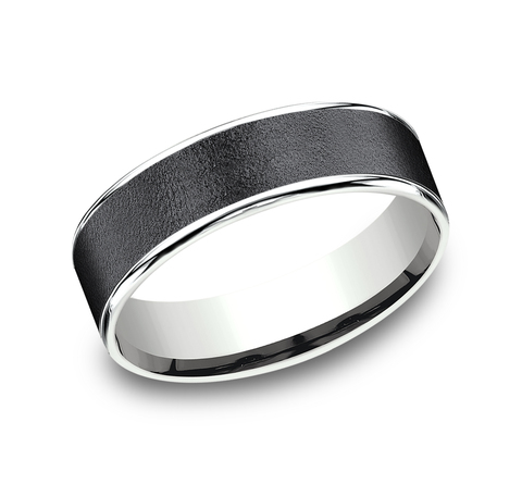 Ammara Stone "The Sergeant" Tantalum/14K White Band