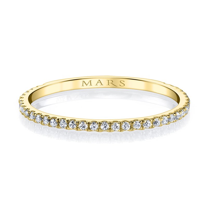 DFJ 14 Karat Yellow Gold Split Prong Set Diamond Band, 0.19tw