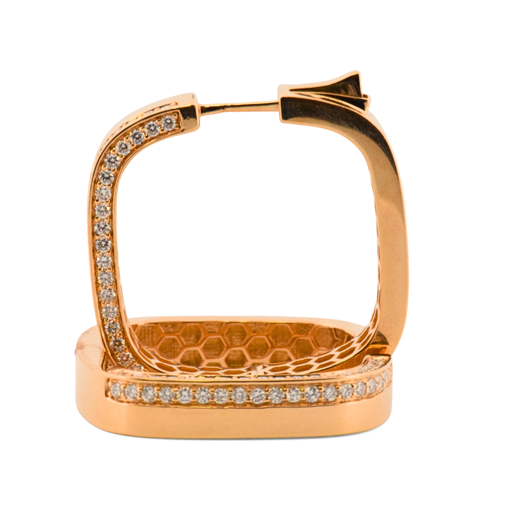 DFJ 18 Karat Yellow Gold Round Brilliant Diamond Large Hoop Earrings - 0.95TWT