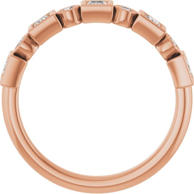 DFJ 14 Karat Rosé Gold Bezel Set Diamond Band, 0.45tw