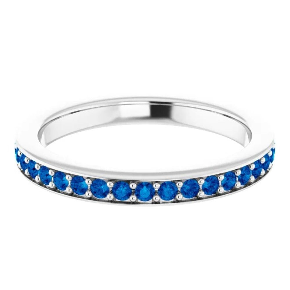 DFJ 14 Karat White Gold Sapphire Eternity Band