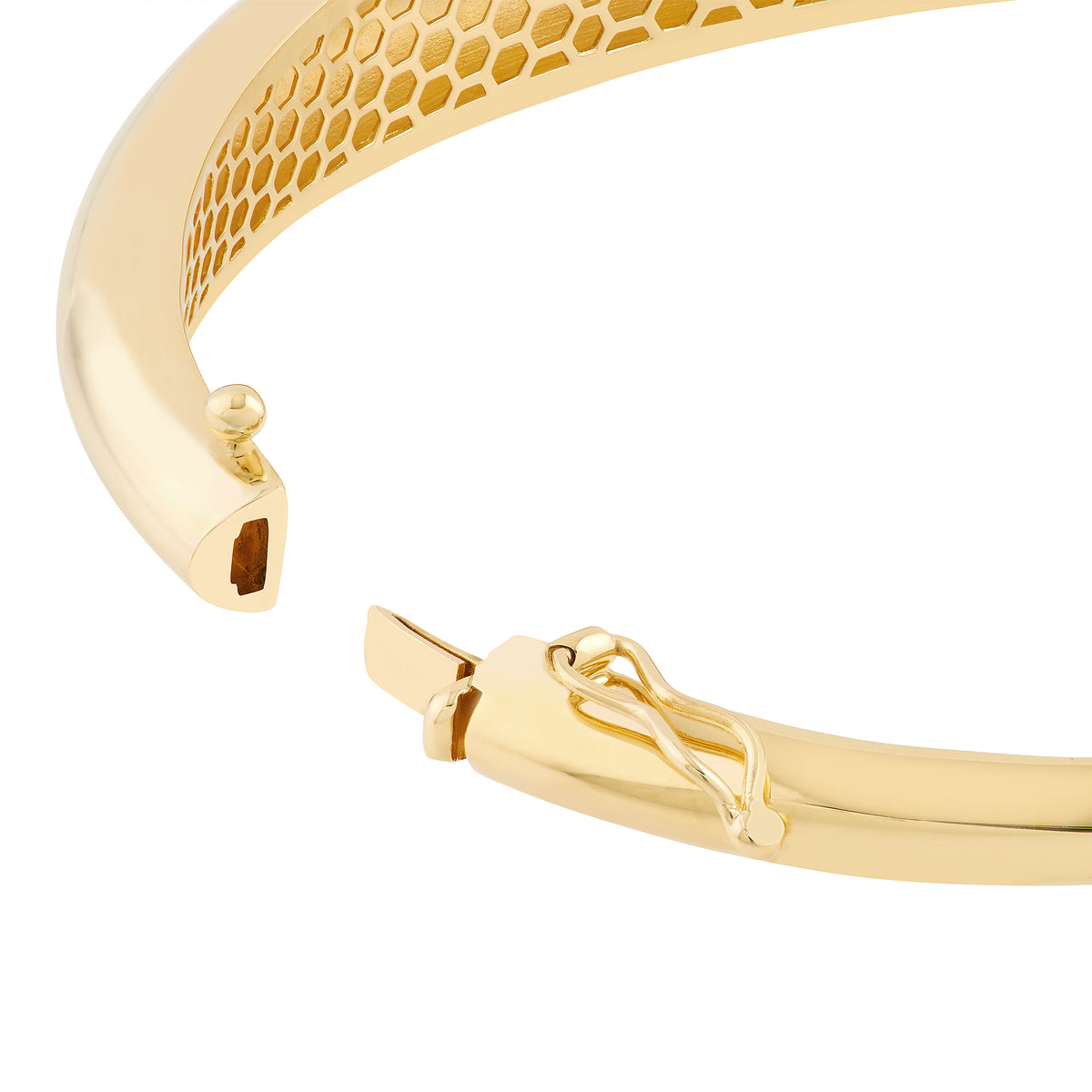 DFJ 14 Karat Yellow Gold Domed Tapered Bangle