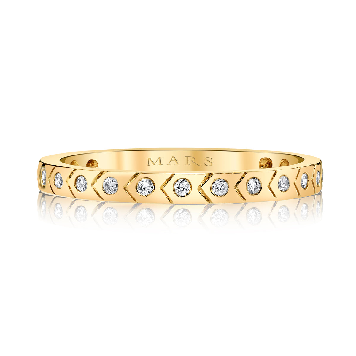 DFJ 14 Karat Yellow Gold Flush Set Diamond Band, 0.16tw