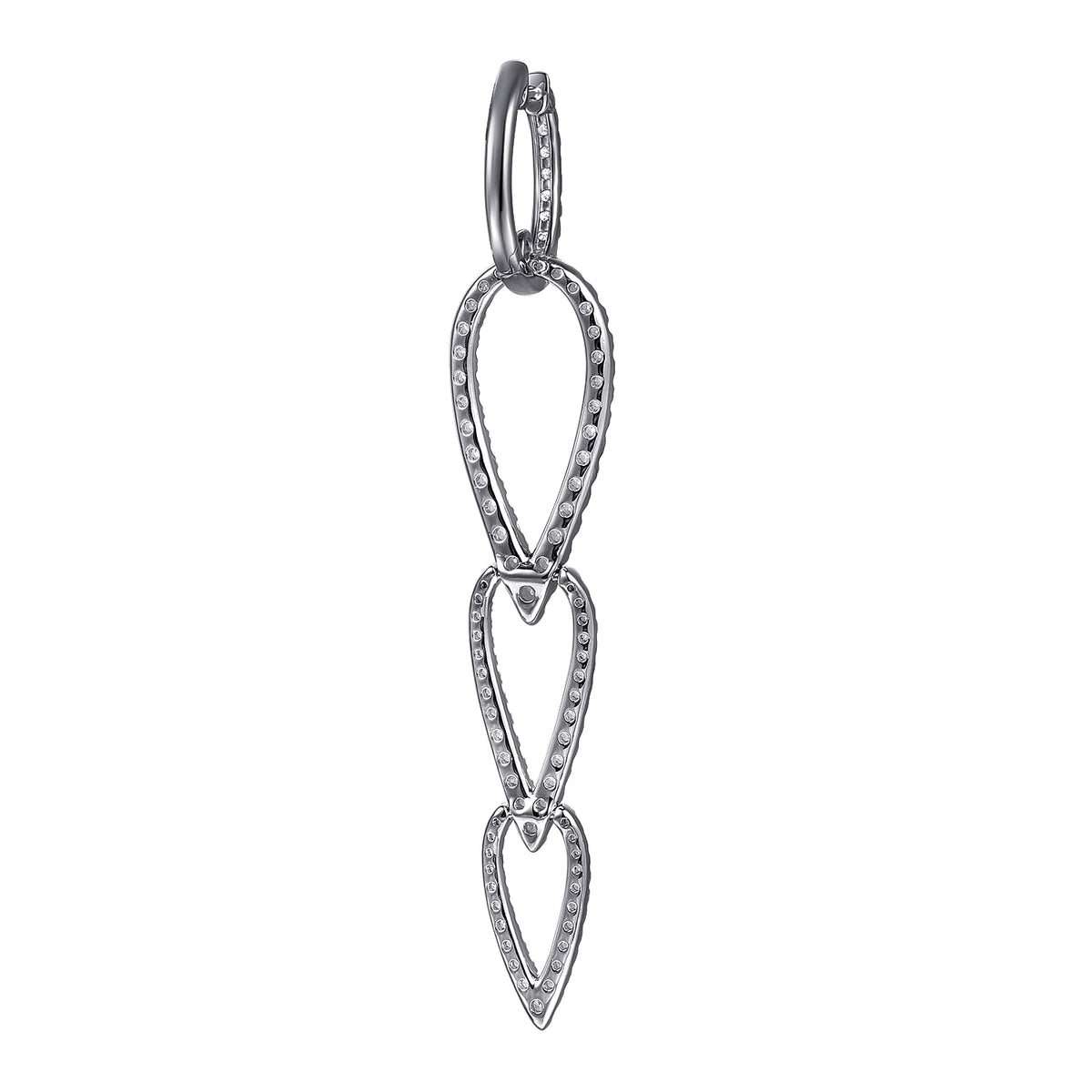 Gabriel &amp; Co. 14 Karat White Gold Pave Set Diamond Earrings, 2.06tw
