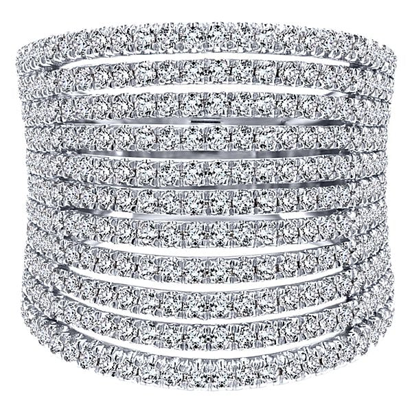 Gabriel &amp; Co. 14 Karat White Gold Diamond Ring, 1.58tw