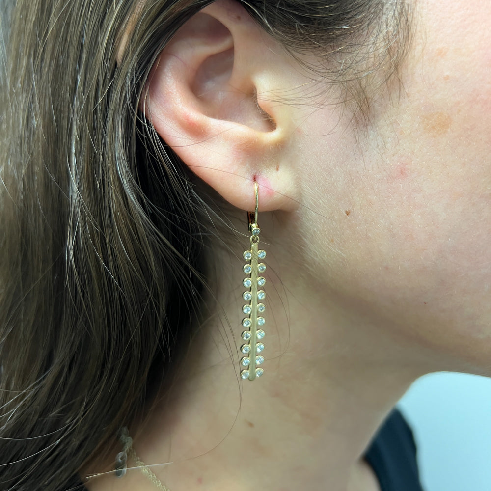 Sethi Couture 18 Karat Yellow Gold Mist Dangle Earrings