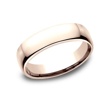 Benchmark 14 Karat Rosé Gold Wedding Band - Euro Comfort Fit