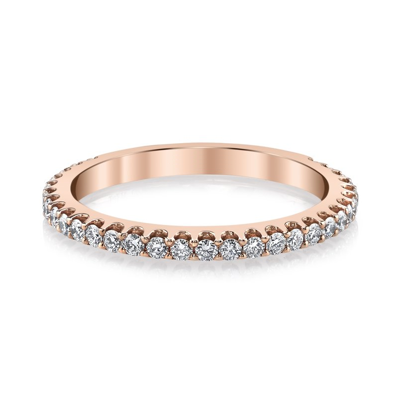 DFJ 14 Karat Rosé Gold Shared Prong Set Diamond Band, 0.51tw
